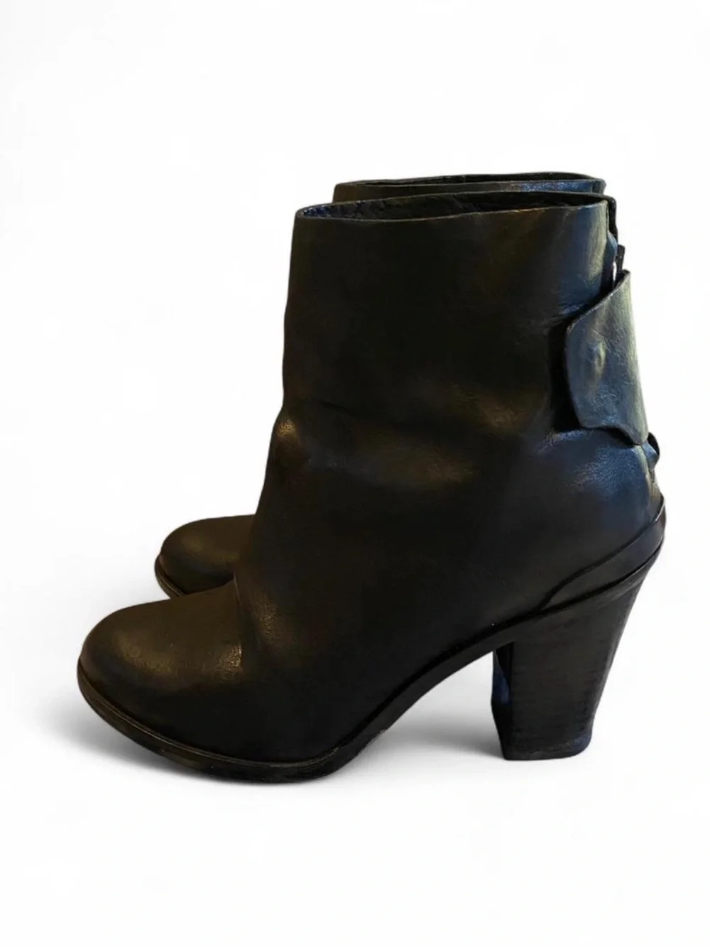 rag & bone black heel smooth